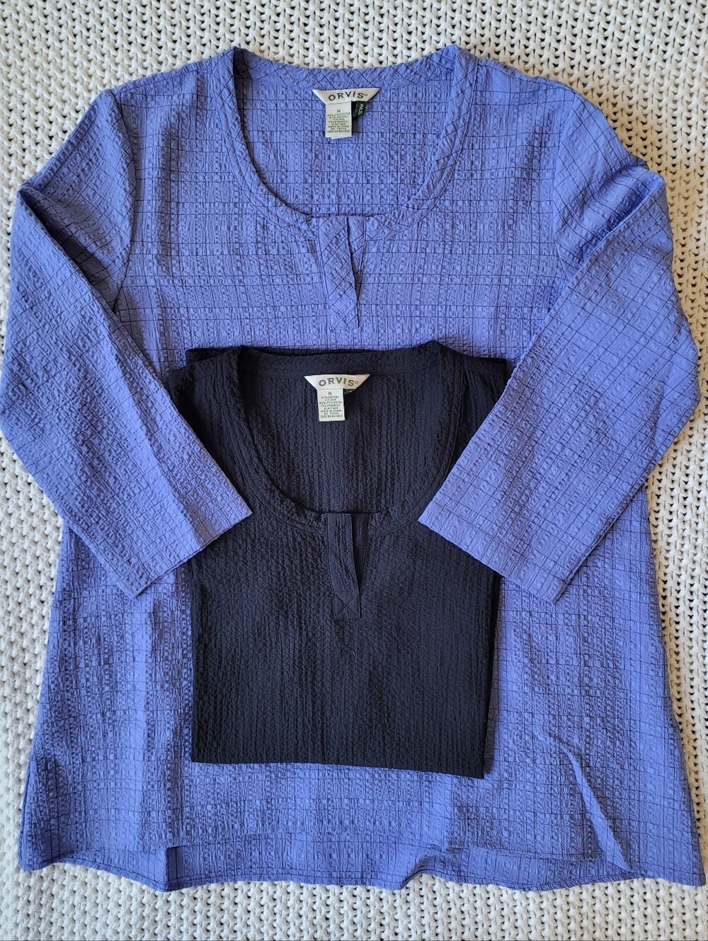 Orvis Travel Tunic Set, Plaid Periwinkle & Black